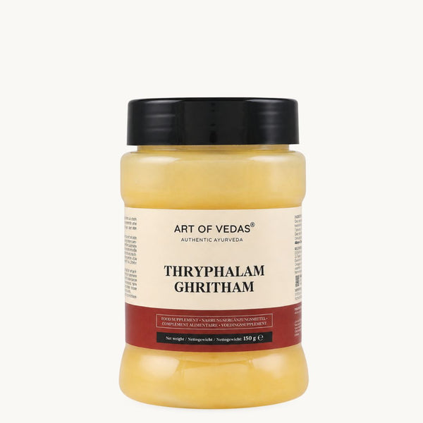 Art of Vedas Triphala Ghritham, klasszikus ájurvédikus ghí: Haritaki, Amla, Bibhitaki. 150 g-os tégely