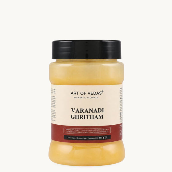 Art of Vedas Varanadi Ghritham, klasszikus ájurvédikus ghí: Shatavari, Haritaki. 150 g-os tégely